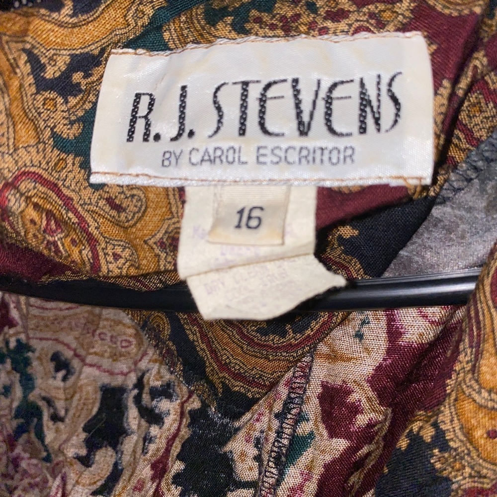 R.J. Stevens Vintage Baroque Print Dress (Size:16, Color:Multi) - Picture 5 of 5